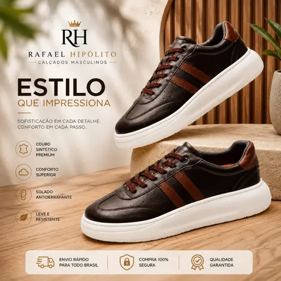 Tênis Casual Masculino Confortável Moderno Elegante Leve Premium