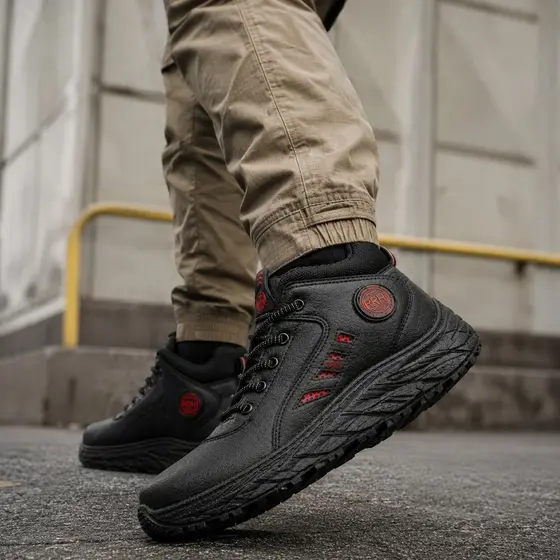 Bota Masculina Cano Baixo Confortável Antiderrapante Couro Sintético Resistente