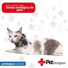 Colar Suporte de Sonda Esofágica para Gatos Tam 1, 2, 3 - Pet Designer
