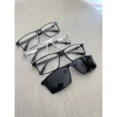Armação de óculos Para Grau Clipon 2 Em 1 Aluminio Prata/Preto/Grafit Levinho Resistetente Lupa Descanso