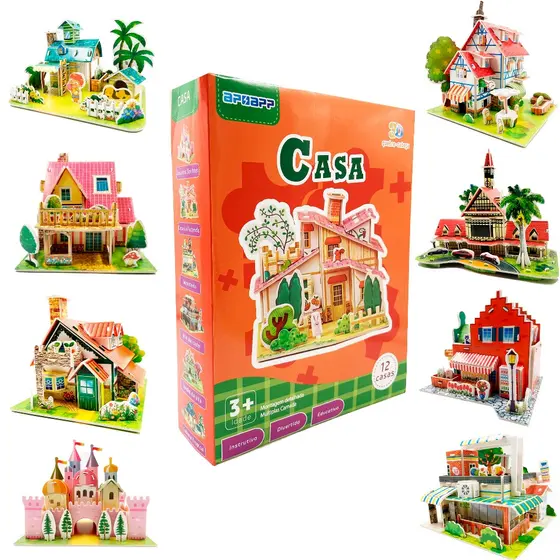 Quebra-Cabeça 3D Para Presente Criança Casinha Miniatura De Montar 3d Castelo De Princesa Infantil