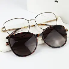 Armação De Óculos Feminino  Com Clipon 2 Em 1 Metal Envio rapido