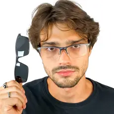 Armação Óculos Grau Masculino De Aluminio Esportivo Meio Aro Fio De Nylon CX010