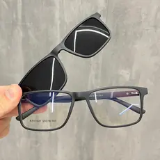 Armação De Óculos Masculino 2 Em 1 Nova Modelo Quadrado Leve Original Resistente PZ10160T