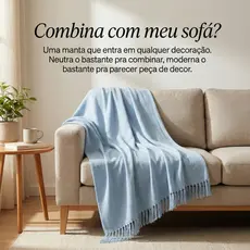 Manta Artesanal para Sofá e Cama 100% Algodão Boho Chic com Franja Premium | Macia, Elegante e Encorpada