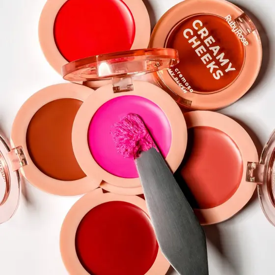 Blush Lançamento Blush Creamy Cheeks  Ruby Rose Linha Rosa blush cremoso HB-M02