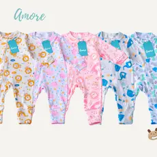 Kit 3 Macacão Infantil Vira Pé Bebê Estampado Menino Menina