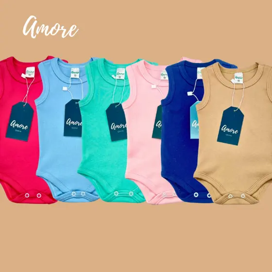 KIT 4 Bodys Regata Lisos Sortido - Suedine