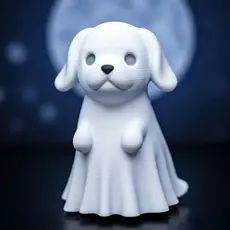Fantasma Fofo Cachorro Gato 👻🐶 Miniatura Impressão 3D | Decoração Halloween