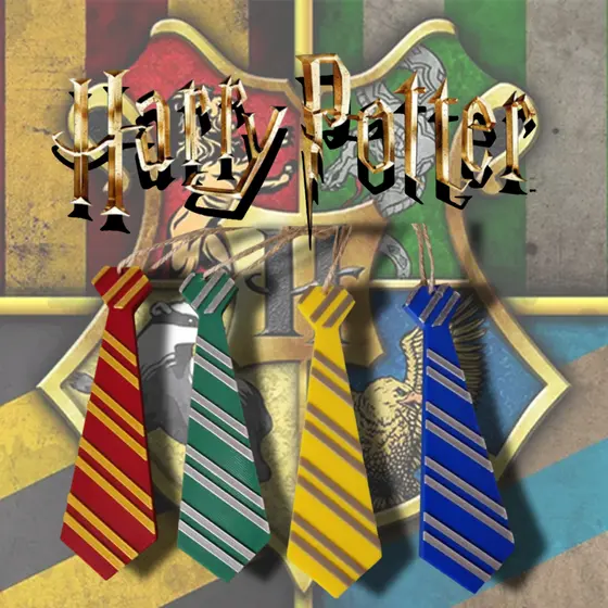 Enfeite Temático casas de hogwarts harry potter Gravatas das 4 Casas Mágicas Decoração Geek/Fantasia