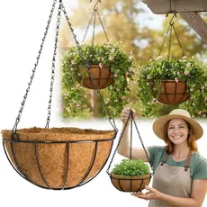Vaso Fibra De Coco Pendurar Com Corrente Pendente de Ferro Decoração Para Plantas E Flores