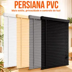 Persiana PVC Horizontal Cortina 100cm/120cm/140cm x 130cm Sala Quarto Escritório Linha Premium Exclusiva Sofisticada