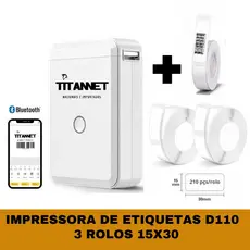 Impressora Etiqueta Niimbot D110 + 3 Rolos 15x30