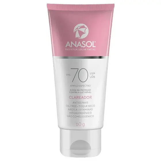 Anasol Protetor Solar Facial FPS70 - Clareador - 60g
