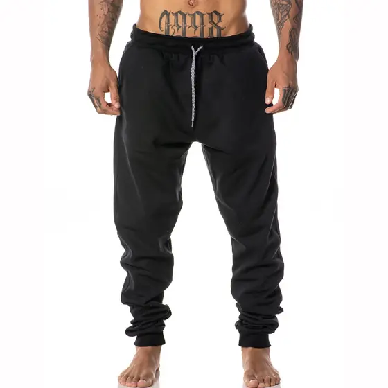 Calça Moletom Masculina Jogger Lisa Confortável 3 Bolsos Cintura Elástica Ajustável Casual Academia
