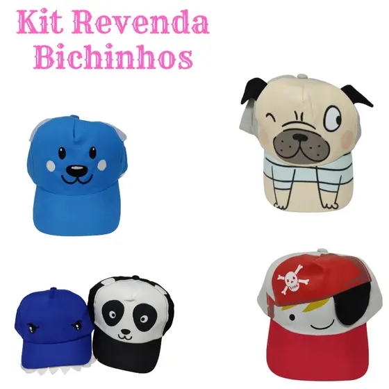 Peças 6 Bunés Infantis Crianças Bichinhos Atacado Revenda Lucro Tigre Panda Top Qualidade Floresta Animais Lojistas Variedades de Estampas