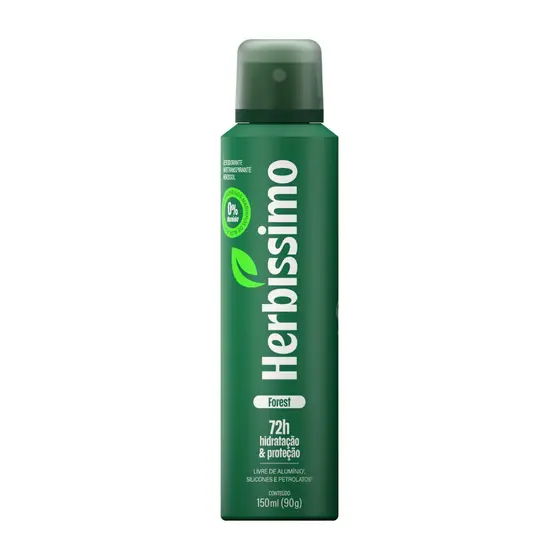 Desodorante Antitranspirante Aerossol Zero Alumínio Herbíssimo Forest 150ml MASCULINO