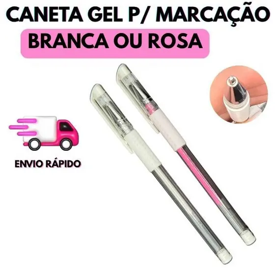 Caneta Gel Branca ou Rosa Marcação de Sobrancelhas, Micropigmentação, Boca, Super Pigmentada