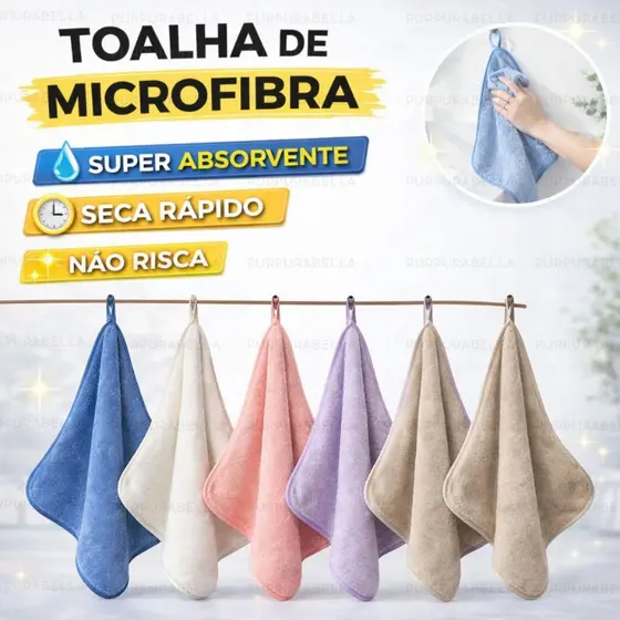 Toalha De Mão de Microfibra Super Absorvente Secagem Rápida 28x28cm Viagem/Rosto/Automotivo/Banheiro