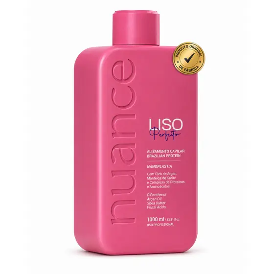 Liso Perfeito Nuance 1L Alisamento Capilar Sem Formol Progressiva Original