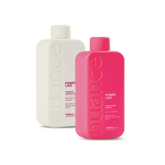 Kit Power Liss Nuance Progressiva 1 Litro + Shampoo Limpeza Profunda 1 Litro | Alinhamento Térmico Liso Total