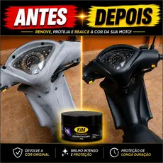 Revitalizador Cera de Plásticos Remove Riscos Superficiais, Repele Água, Proteção Sol, Brilho Intenso