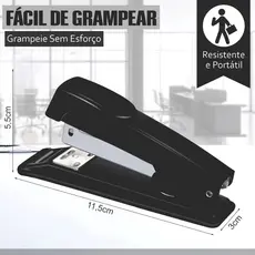 Grampeador De Aço Profissional Reforçado 13cm Até 20 Folhas - Organização em sua mesa