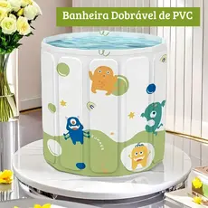 Banheira Infantil Adulto Dobrável 200 Litros Ofurô 70cm Sem Montagem Box Chuveiro Banho
