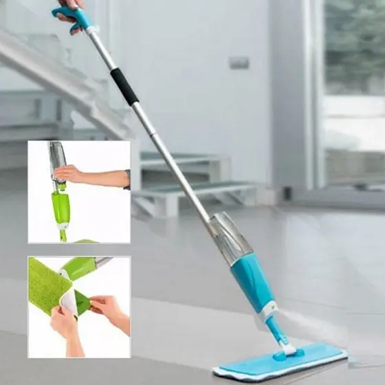 Mop Spray Rodo Magico Esfregão Com Reservatorio Rodo De Limpeza Refil Microfibra Jato Água