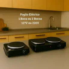Fogão Fogareiro Elétrico Portátil 1 Boca | 2 Bocas 127V | 220V – Compacto, Eficiente e Seguro!