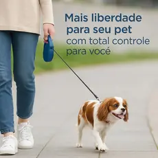 Guia Retrátil Coleira Pet Passeio Para Cães Raça Pequena 3M Até 15 Kg -  Conforto para o seu cão!