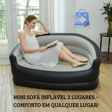 MINI SOFÁ INFLÁVEL 2 LUGARES – Conforto Onde Você Quiser!