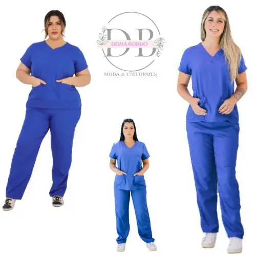 Conjunto de Pijama Gabardine Não Amassa Seca Rápido Conjunto Hospitalar Profissional 10