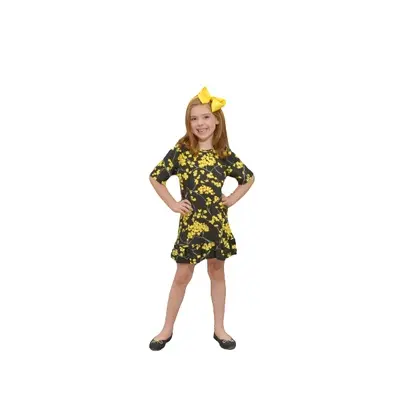 Vestido Babado Infantil Menina Flores Estampadas Verão.