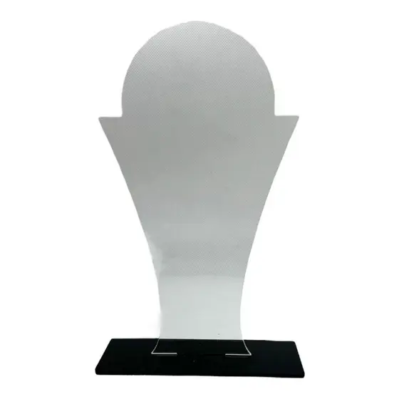 Kit 5 Troféu Acrilico Cristal 2mm 10x18cm C/base Preta 3mm