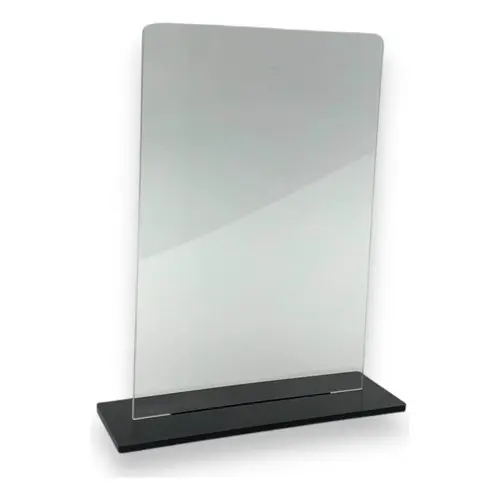 Kit 10 Troféu Acrilico Cristal 2mm 20x14cm C/base Preta