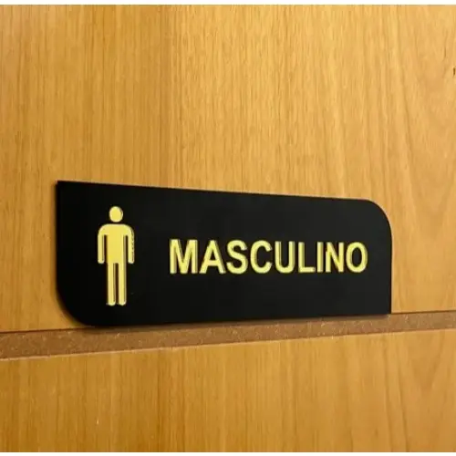 Placa Sinalizadora Banheiro Masculino Feminino Acrílico Espelhado