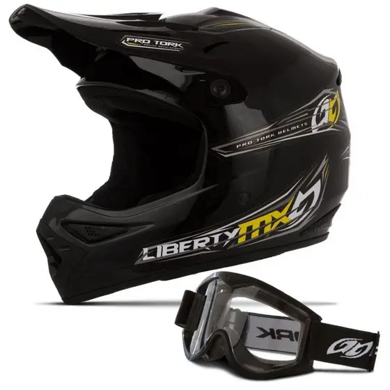 Kit Capacete Motocross Liberty Mx Pro Óculos Pro Tork 788 Nf