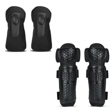 Kit Joelheira + Cotoveleira Motocross Trilha Enduro Pro Tork Titanium Plástico Injetado Preto