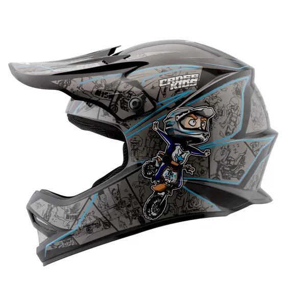 Capacete Motocross Infantil Cartoon Racing Para Criança