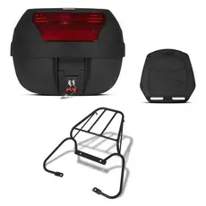 Baú Bauleto 28 Litros Smartbox 2 + Bagageiro Traseiro Sansão NX 400 Falcon 2000 a 2008 Pro Tork