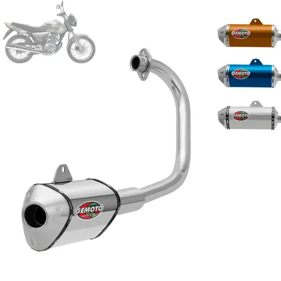 Escapamento Escape Gemoto Racing 3 Trioval para Moto Honda Titan Esd 150 2004 2005 2006 2007 2008