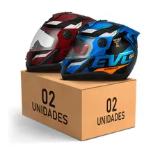 Kit 2 Capacetes De Moto Pro Tork Evolution G8 Evo Vermelho Mais Variações