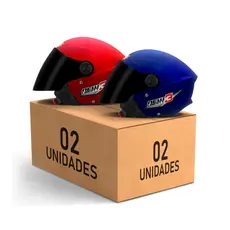 Kit Capacete Moto Aberto Masculino e Feminino Pro Tork New Liberty 3 Three Viseira Fumê Vermelho
