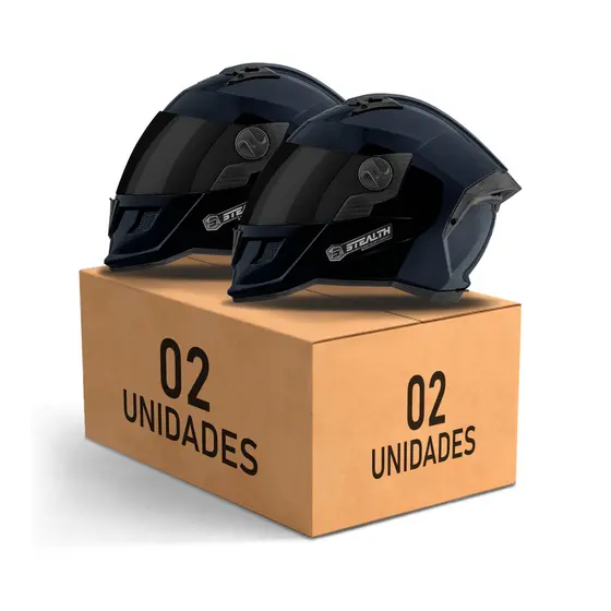 Kit 2 Capacete Fechado Pro Tork Stealth Solid Viseira Fumê