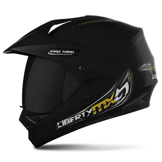 Capacete Motocross Viseira Fumê Pro Tork Mx Vision Preto