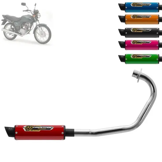 Escapamento Escape Moto Pro Tork Modelo Competition Moto Honda Titan/Fan 125 KS 2000 a 2008 Cromado