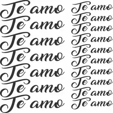 Adesivos Frase 7 Te Amo 20x8cm  e 10 Te amo 13x5cm Dia dos Namorados