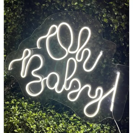 Painel LED Neon Oh Baby Para Decoração Festa