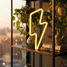 Placa Led Raio Luminária Neon Lâmpada Acrílica Amarelo